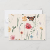 Eenvoudig kleurig bloemenhuwelijk RSVP kaartje (Achterkant)