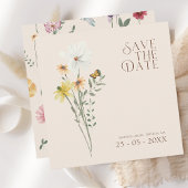 Eenvoudig kleurig bloemenhuwelijk save the date
