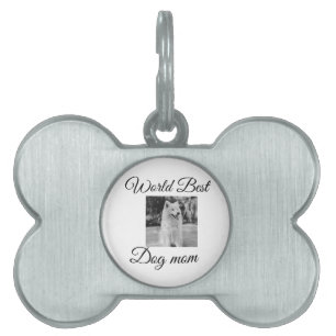 Eenvoudig kleurig dier voeg de naam van een foto-h huisdieren naamplaatje