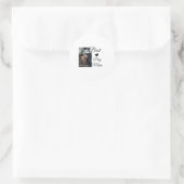 Eenvoudig kleurig dier voeg de naam van een foto-h ronde sticker (Tas)