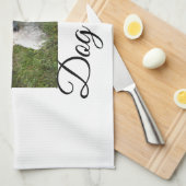 Eenvoudig kleurig dier voeg de naam van een foto-h theedoek (Quarter Fold)