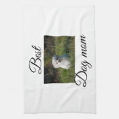 Eenvoudig kleurig dier voeg de naam van een foto-h theedoek (Verticaal)