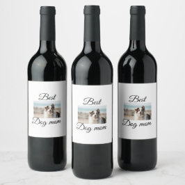 Eenvoudig kleurig dier voeg de naam van een foto-h wijn etiket