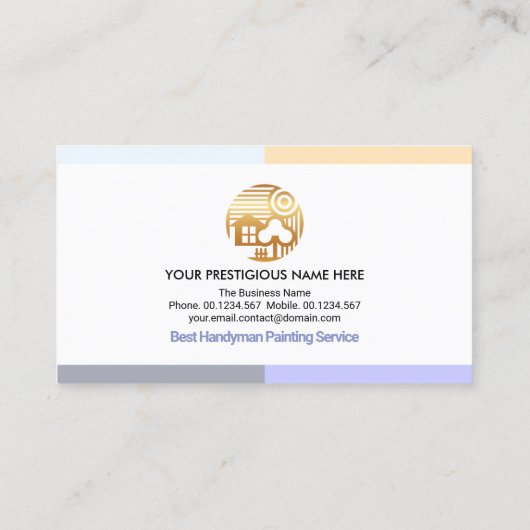 Eenvoudig kleurig, kleurloos, rolpenseel visitekaartje (Achterkant)