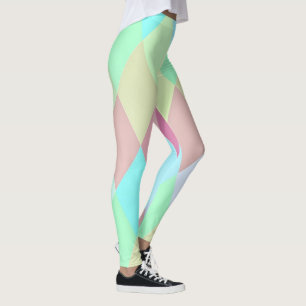 Eenvoudig kleurig pastel Harlequin   Leggings