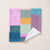 Eenvoudig kleurig patchwork-ontwerp voor geometris bad handdoek (Wasdoekje)