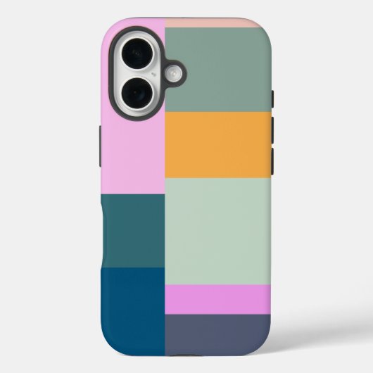 Eenvoudig kleurig patchwork-ontwerp voor geometris Case-Mate iPhone case (Achterkant)