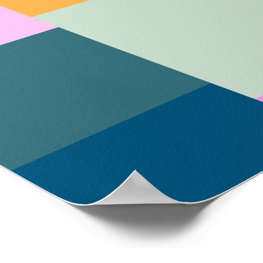 Eenvoudig kleurig patchwork-ontwerp voor geometris poster (Hoek)