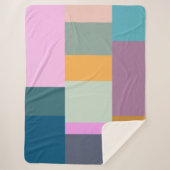 Eenvoudig kleurig patchwork-ontwerp voor geometris sherpa deken (Voorkant)