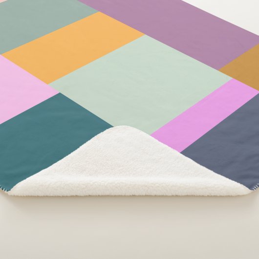Eenvoudig kleurig patchwork-ontwerp voor geometris sherpa deken (3/4)