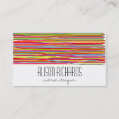 Eenvoudig kleurig regenboogstrepen binnenontwerp visitekaartje (Voorkant)