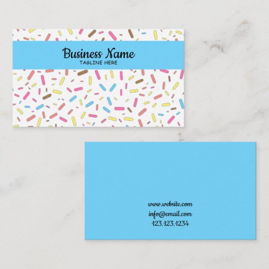 Eenvoudig kleurig snoepgoed voor snoepgoed visitekaartje (Voorkant / Achterkant)