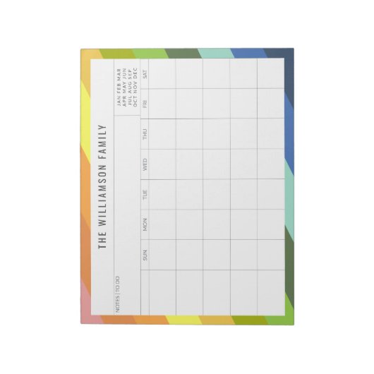 Eenvoudig kleurig tijdschema voor de planner van d notitieblok (Linkerzijde)