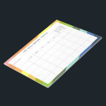 Eenvoudig kleurig tijdschema voor de planner van d notitieblok<br><div class="desc">Moderne regenboogdiagonale strepen Geometrische patroon Gepersonaliseerde gezinsplanner en agenda Notitieblok</div>
