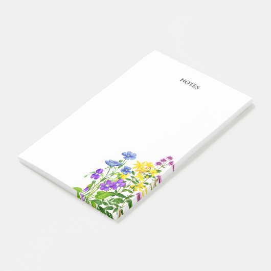 Eenvoudig kleurig Waterverf patch van wilde bloeme Post-it® Notes (Schuin)