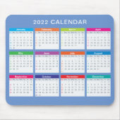 Eenvoudig, kleurrijk 2022-schema | Mousepad Muismat (Voorkant)