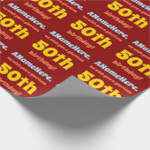 Eenvoudig, Kleurrijk 50e Verjaardag Verpakkingsdoc Cadeaupapier (Hoek)