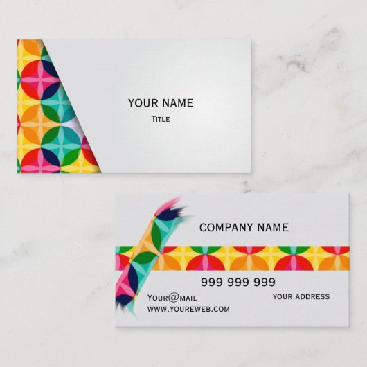 Eenvoudig kleurrijk aanpassen visitekaartje (Voorkant / Achterkant)