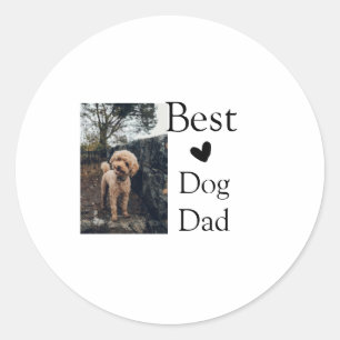 Eenvoudig kleurrijk dier voeg naam foto hond vader ronde sticker