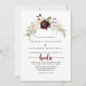 Eenvoudig kleurrijk Klassic Floral Spain Wedding Kaart (Voorkant)