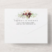 Eenvoudig kleurrijk Klassic Floral Wedding All In One Uitnodiging (Achterkant)