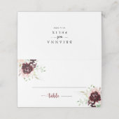 Eenvoudig kleurrijk Klassic Floral Wedding Plaatskaartje (Buitenkant ongevouwen)