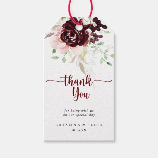 Eenvoudig kleurrijk Klassieke Floral Weddenschap B Cadeaulabel (Voorkant)