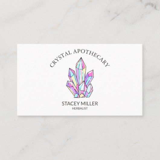 Eenvoudig kleurrijk New age Crystal Apothecary Visitekaartje (Voorkant)