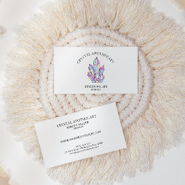 Eenvoudig kleurrijk New age Crystal Apothecary Visitekaartje