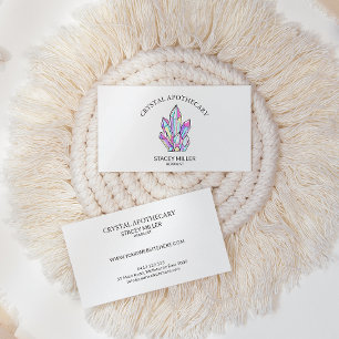 Eenvoudig kleurrijk New age Crystal Apothecary Visitekaartje