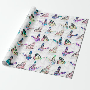 Eenvoudig kleurrijk Waterverf Butterflies Patroon Cadeaupapier