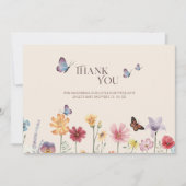 Eenvoudig kleurrijk Wildflower Baby shower Bedankkaart (Voorkant)