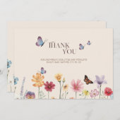 Eenvoudig kleurrijk Wildflower Baby shower Bedankkaart (Voorkant / Achterkant)
