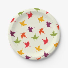 Eenvoudig kleurrijke herfst leder papieren bordje