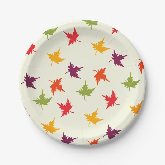 Eenvoudig kleurrijke herfst leder papieren bordje (Voorkant)