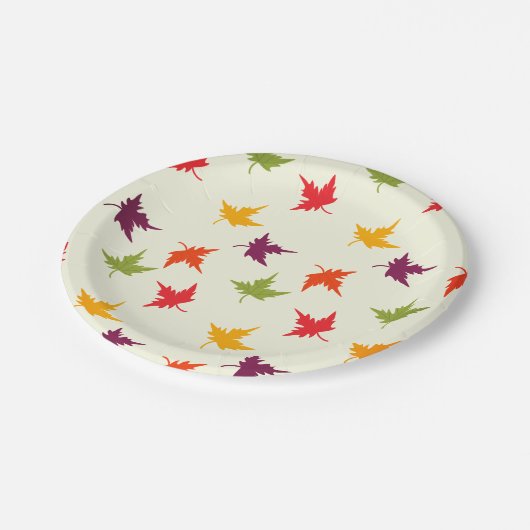 Eenvoudig kleurrijke herfst leder papieren bordje (Gekanteld)