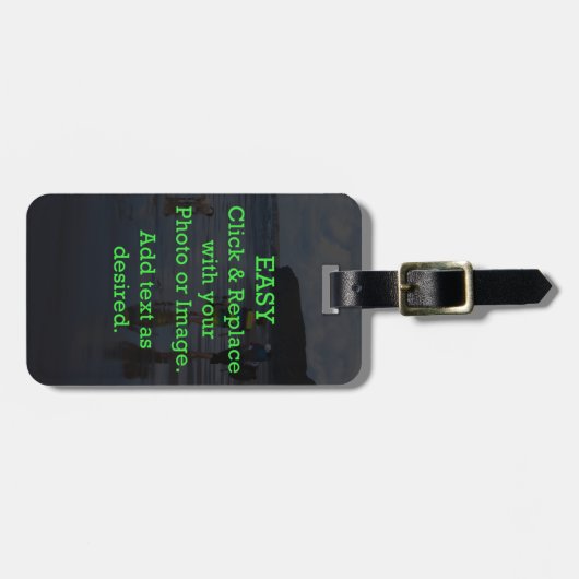 Eenvoudig klikken en Afbeelding vervangen om je ei Bagagelabel (Voorkant horizontaal)