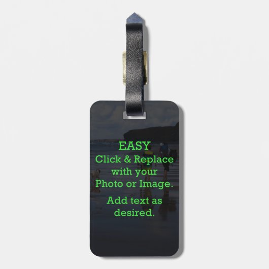 Eenvoudig klikken en Afbeelding vervangen om je ei Bagagelabel (Achterkant verticaal)