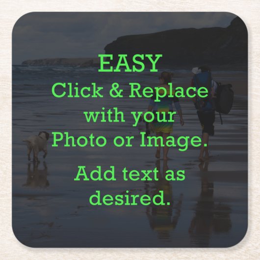 Eenvoudig klikken en Afbeelding vervangen om je ei Kartonnen Onderzetters (Voorkant)