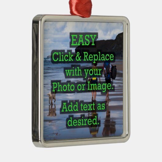 Eenvoudig klikken en Afbeelding vervangen om je ei Metalen Ornament (Rechts)