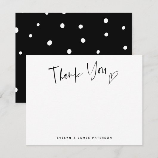 Eenvoudig klinken bedankt  notitiekaartje (Voorkant / Achterkant)