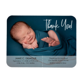 Eenvoudig klinken Dank je Baby naam Stat Foto gebo Magneet