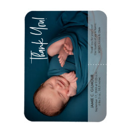 Eenvoudig klinken Dank je Baby naam Stat Foto gebo Magneet
