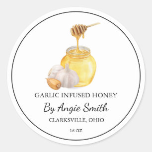Eenvoudig Knoflook Geïnfuseerde Honing Label