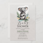 Eenvoudig Koala Baby shower Kaart (Voorkant / Achterkant)