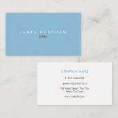 Eenvoudig Koel Blauw Modern Professioneel Visitekaartje (Voorkant / Achterkant)