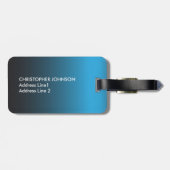 Eenvoudig Koel Blauw Ombre Monogram Bagagelabel (Achterkant horizontaal)