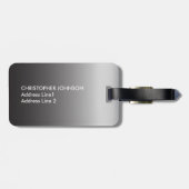 Eenvoudig Koel Grijs Wit Monogram Bagagelabel (Achterkant horizontaal)