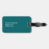 Eenvoudig koel, groen wit monogram bagagelabel (Achterkant horizontaal)