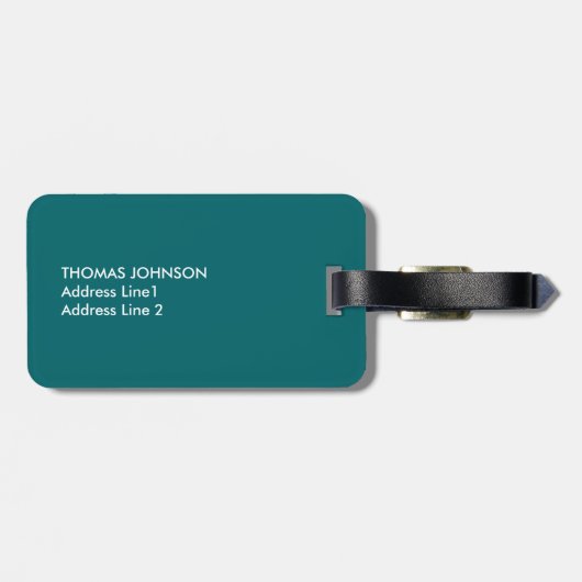 Eenvoudig koel, groen wit monogram bagagelabel (Achterkant horizontaal)